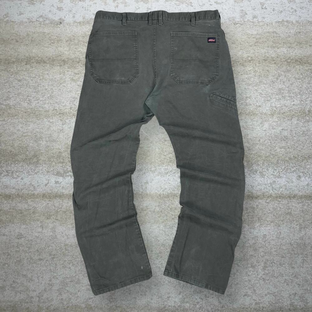 Vintage 90s Dickies Carpenter Pants 38x32 Regular Straight Leg Fit Green Canvas